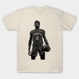 Shai Gilgeous-Alexander || Vintage pencil Drawing T-Shirt